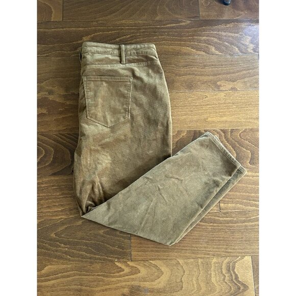 TALBOTS Women's Sz 16 WP Corduroy Jegging Pants Brown Pockets - Picture 2 of 8